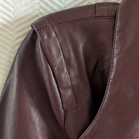 BlankNYC Faux Leather Moto Jacket NWOT Burgundy Oxblood Medium Biker - Picture 6 of 12